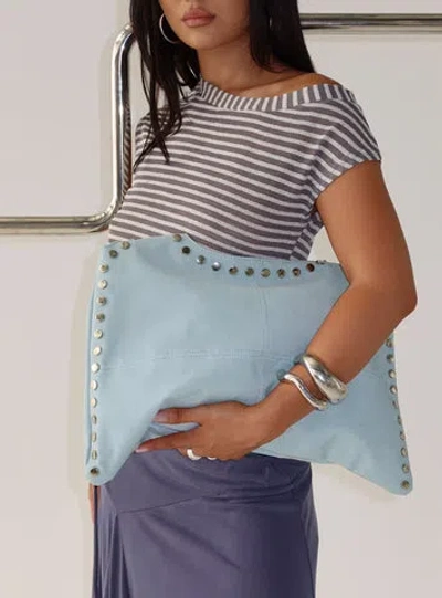 Princess Polly Tell The Truth Studded Faux Suede Bag In Blue
