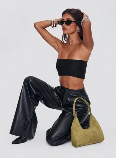 Princess Polly Tempted Faux Leather Pant In Black