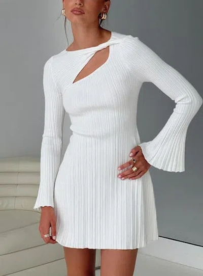 Princess Polly Terraces Long Sleeve Mini Dress In White