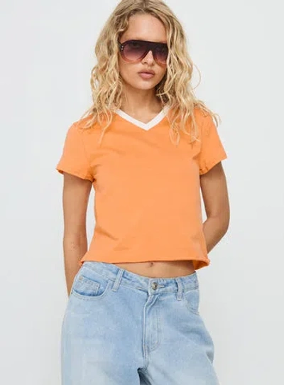 Princess Polly That Way V Neck Top In Orange