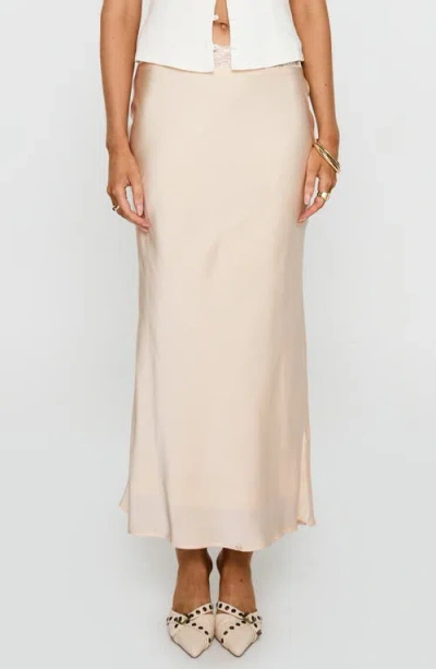 Princess Polly The Charmaine Satin Maxi Skirt In Cream