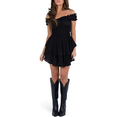 Princess Polly The Love Galore Off The Shoulder Romper In Black