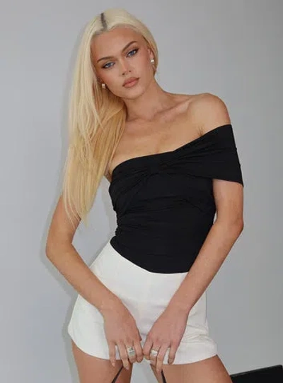 Princess Polly The Real Thing One Shoulder Bodysuit In Black