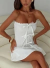Princess Polly Think And Smile Strapless Tie Detail Playsuit In White