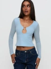 Princess Polly This Fate Long Sleeve Ring Detail Top In Blue