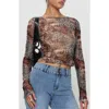 Princess Polly Tied In Long Sleeve Mesh Top