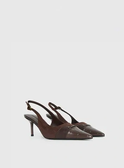 Princess Polly Tiptoe Slingback Heels In Brown