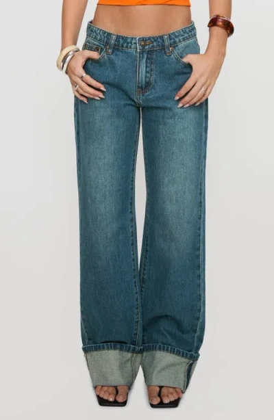 Princess Polly Toros Cuffed Low Rise Wide Leg Jeans