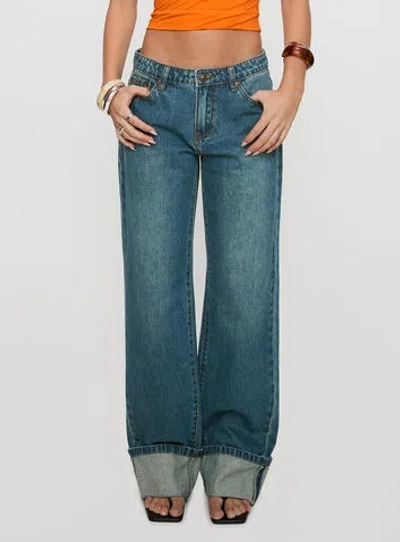 Princess Polly Toros Mid Rise Denim Jeans In Mid Blue