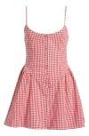 Princess Polly Toulouse Gingham Sleeveless Minidress In Pink