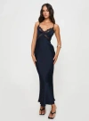 Princess Polly Treasure Bias Cut Maxi Dress In Navy