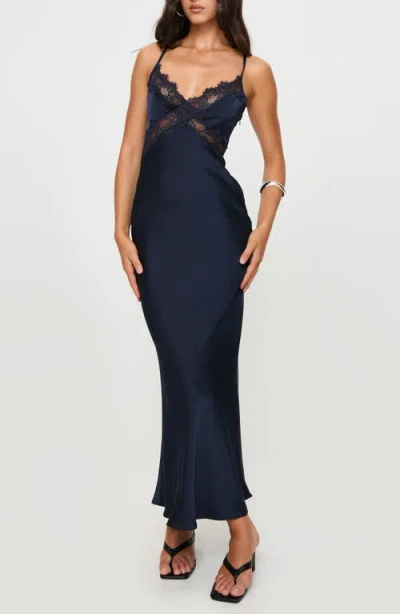 PRINCESS POLLY PRINCESS POLLY TREASURE LACE INSET BIAS CUT SATIN SLIPDRESS
