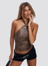 Princess Polly Treat You Better Ring Detail Faux Leather Top In Brown