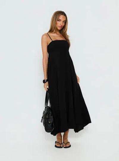 Princess Polly Triniti Square Neck Maxi Dress In Black