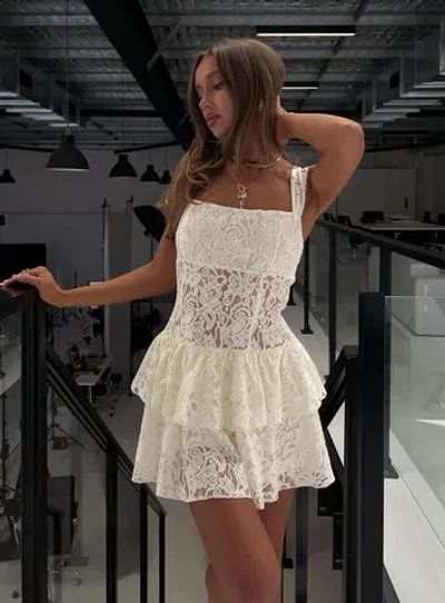 Princess Polly True Connections Lace Playsuit In White