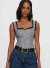 Princess Polly Trustfund Lace Trim Bodysuit In Black / White