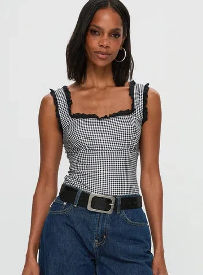 Princess Polly Trustfund Lace Trim Bodysuit In Black / White