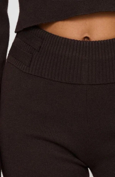 Princess Polly Try Me Wide Leg Knit Pants In Chocolate
