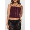 Princess Polly Trynia Lace Trim Camisole In Dark Red