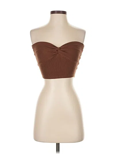 Pre-owned Princess Polly Tube Top Brown Strapless Neckline Tops