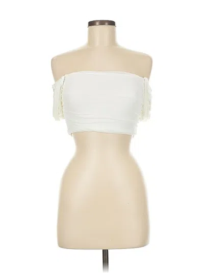 Pre-owned Princess Polly Tube Top Ivory Strapless Neckline Tops In White