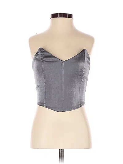 Princess Polly Tube Top Silver Strapless Neckline Tops