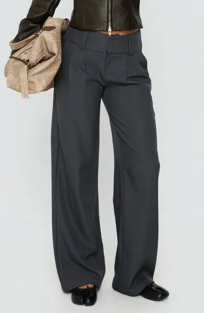 Princess Polly Two Lovers Low Rise Straight Leg Pants In Gray