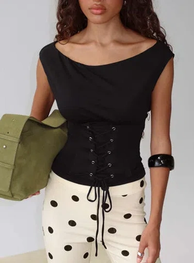Princess Polly Unbothered Corset Top In Black