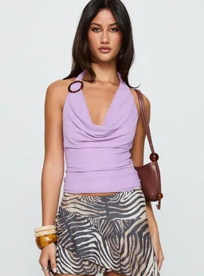Princess Polly Undercover Cowl Neck Top In Purple