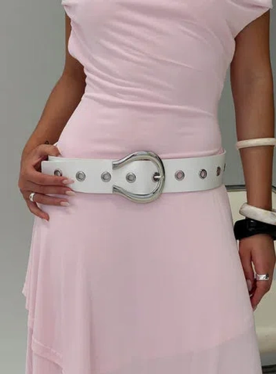 Princess Polly Usa Aemelia Stud Detail Belt In White