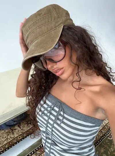 Princess Polly Usa Odera Military Cap In Green