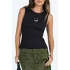 Princess Polly Uzo Cutout Back Tank Top In Black