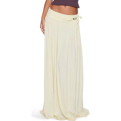 Princess Polly Velvet Storm Tie Detail Maxi Skirt In White