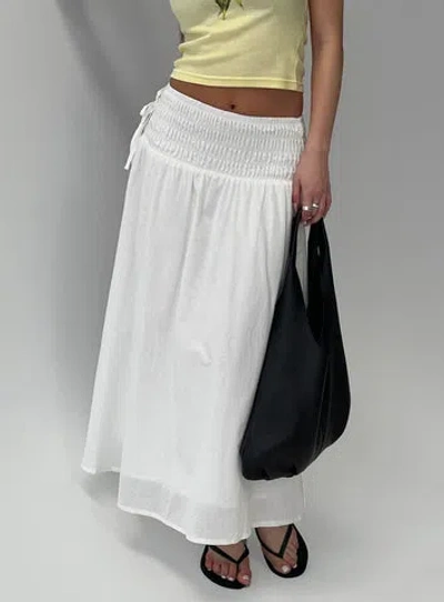 Princess Polly Vence Ruched Maxi Skirt In White