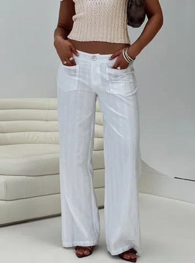 Princess Polly Vendi Low Rise Pant In White