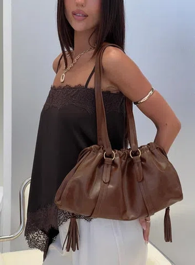 Princess Polly Veneza Ruched Shoulder Bag In Brown