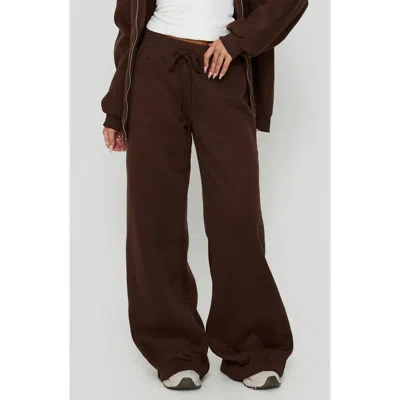Princess Polly Verenah Wide Leg Sweatpants In Brown