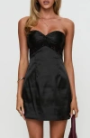 Princess Polly Veritie Lace Strapless Satin Minidress