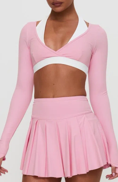 Princess Polly Vitality Long Sleeve Crop Top In Pink