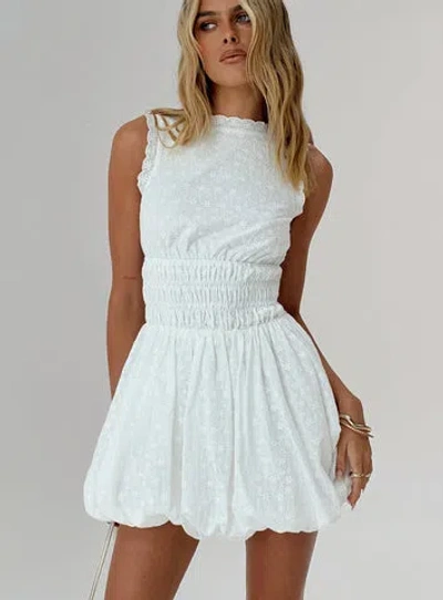 Princess Polly Vittoria Bubble Hem Mini Dress In White