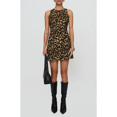 Princess Polly Vivre Leopard Sleeveless Minidress In Brown