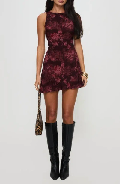 Princess Polly Vivre Sleeveless Minidress In Burgundy