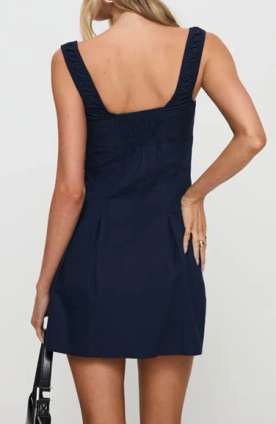 Princess Polly Wait For You Cotton Minidress In Navy