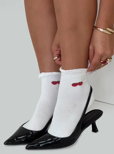 Princess Polly Wait On You Socks In White