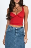 Princess Polly Wandella Crop Tank Top In White