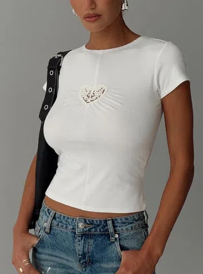 Princess Polly We Could Go Lace Detail Top In White