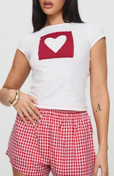 Princess Polly We're Lovers Organic Cotton Baby Tee In White