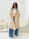 Princess Polly Westwind Trench Coat In Natural