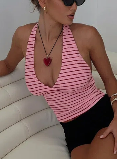 Princess Polly Whimsy Halter Top In Red