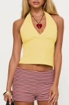 Princess Polly Whimsy Lemon Crop Halter Top